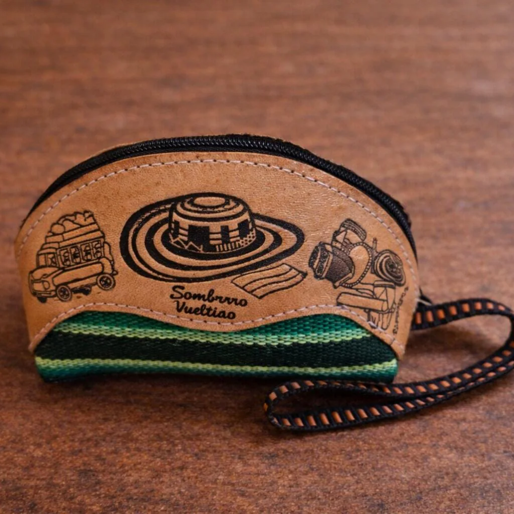 Handmade Colombian Textile Coin Pouch | Artisan Fabric Wallet, Women’s Cultural Zipper Pouch Gift