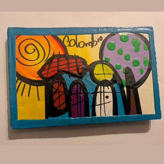 Hand-Painted Colombian Landscape Fridge Magnet