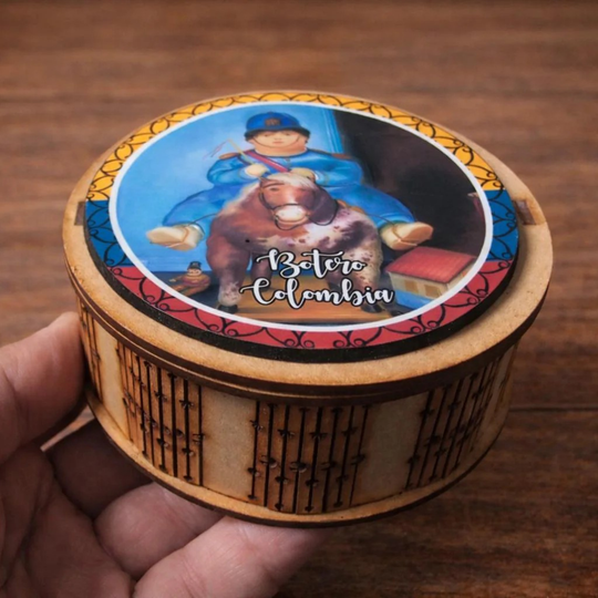 Colombian Coasters Set | Cultural Drink Coasters with Holder – Coffee Table Decor Gift