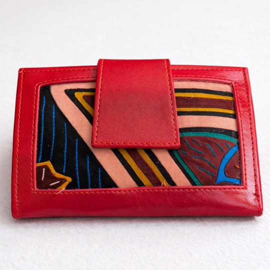 Handmade Leather Mola Bifold Wallet – Medium Women’s Artisan Purse