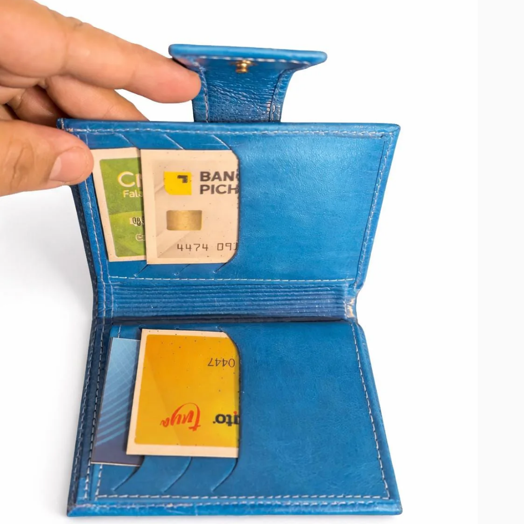 Handmade Leather Mola Wallet – Small Women’s Bifold with Guna Textile