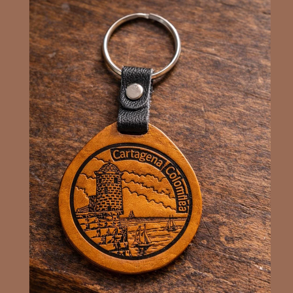 Handmade Leather Keychain – Cartagena de Indias Souvenir