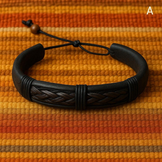 Handmade Braided Leather Bracelet | Colombian Artisan Style, Adjustable Fit