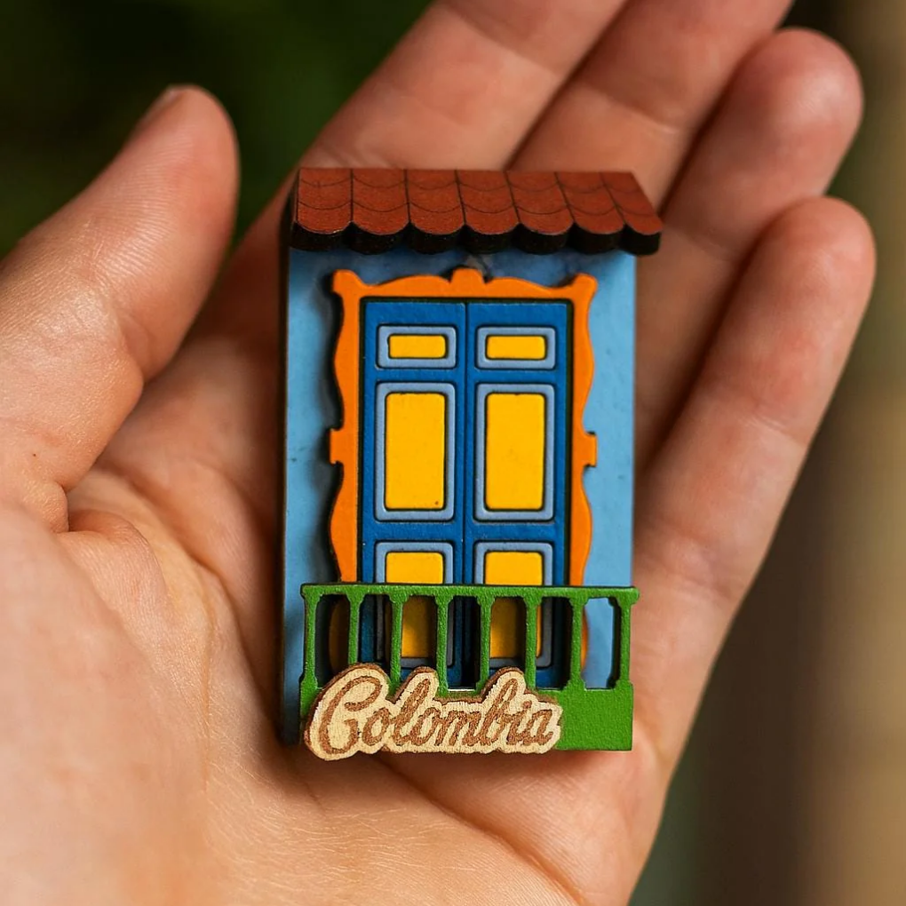 Handmade 3D Colombian Balcony Magnet | Salento Souvenir