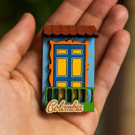 Handmade 3D Colombian Balcony Magnet | Salento Souvenir