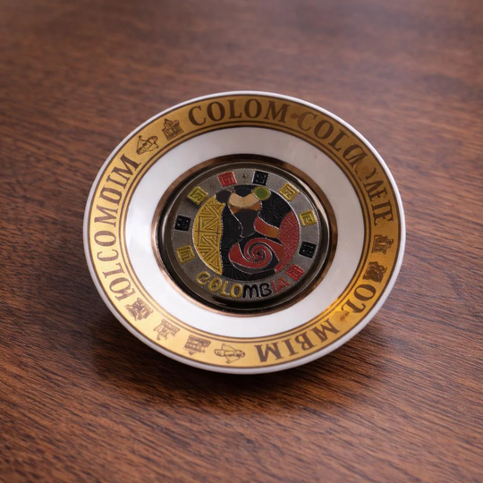 Handcrafted Colombian Porcelain Plate Magnet | Mini Folk Wall &amp; Fridge Decor