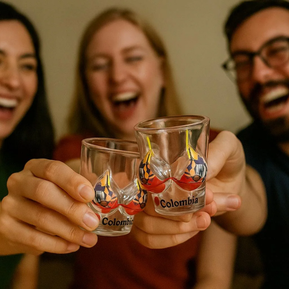 I Love Colombia Shot Glass – Aguardiente Cup, Latin Barware