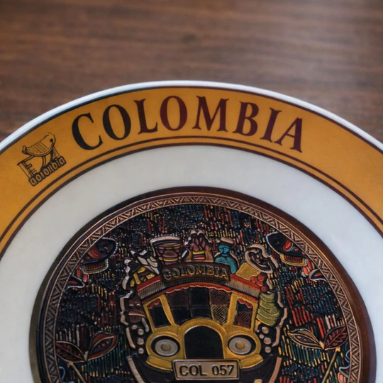 Handmade Colombian Chiva Porcelain Decorative Plate  | Cultural Home Decor