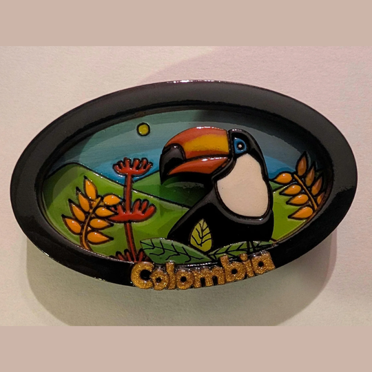 3D Colombian Refrigerator Magnet | Handmade Wood Fridge Decor Co025