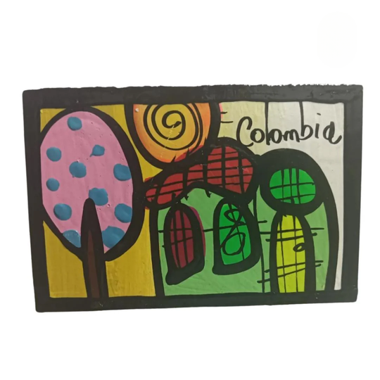 Handmade Colombian Landscape Fridge Magnet – Colorful Art Souvenir