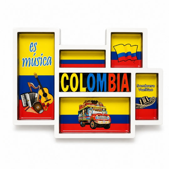 Colombia “Es Música” Fridge Magnet 7×4 cm | Handmade Resin &amp; MDF Magnet
