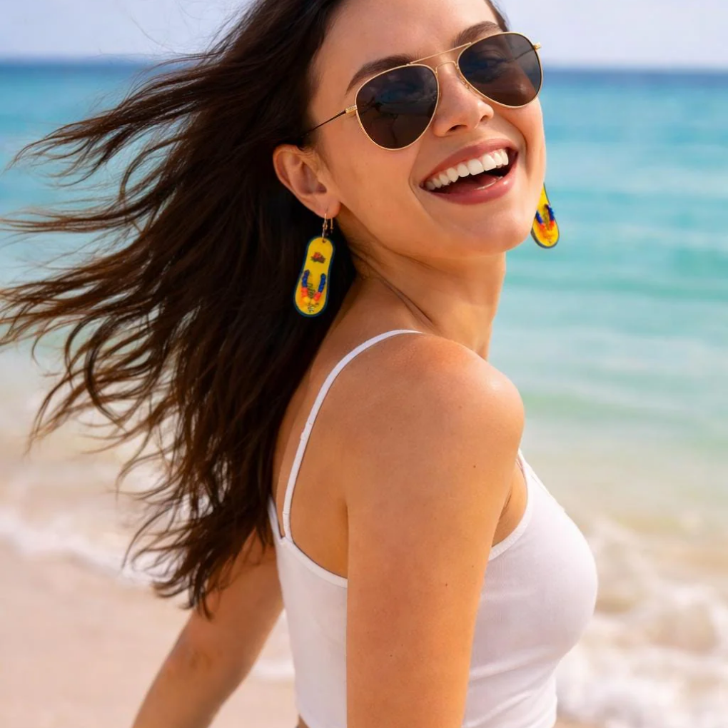 Funny Flip Flop Earrings | Colorful Summer Jewelry | Beach Vacation Earrings | Fun Gift for Her