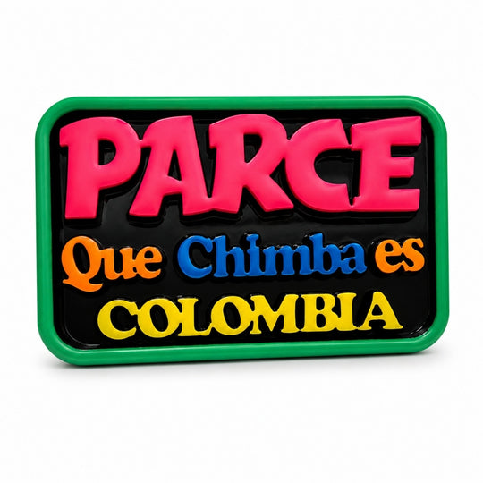 Handmade Colombian Slang Fridge Magnet – Parce &amp; Que Chimba Designs | Colorful MDF Souvenir