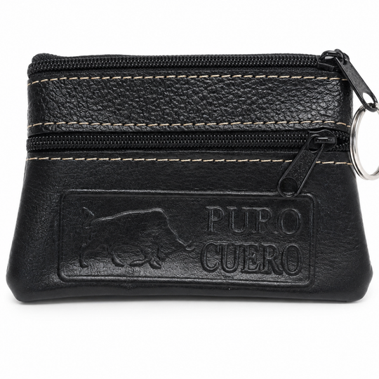 Handmade Colombian Leather Coin Pouch | Rustic Artisan Keychain Wallet