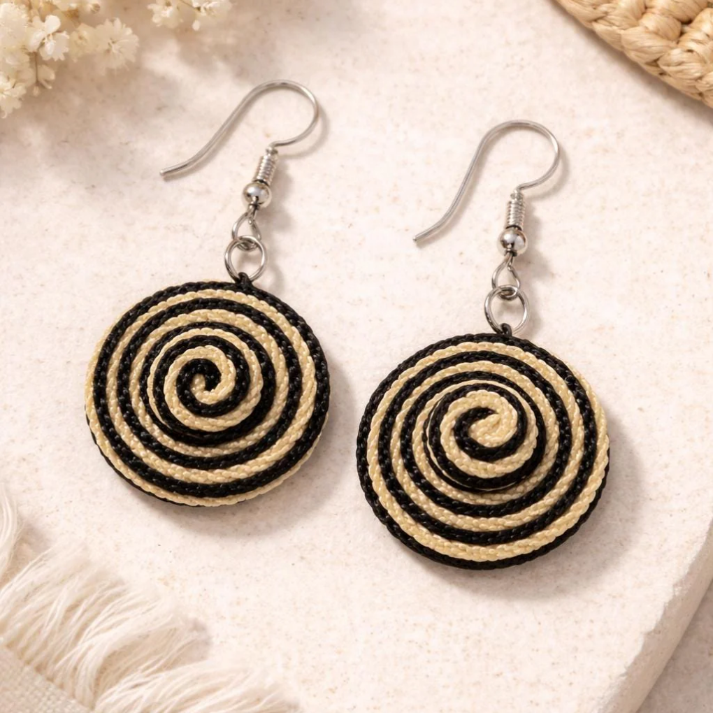 Colombian Handmade Earrings | Vueltiao Hat Inspired | Boho Statement Jewelry | Artisan Gift for Women