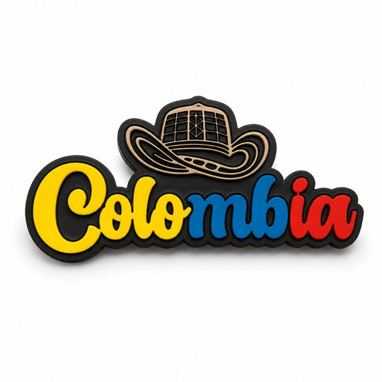 Colombia Souvenir Magnet with Vueltiao Hat | Colombian Fridge Magnet Art Handmade