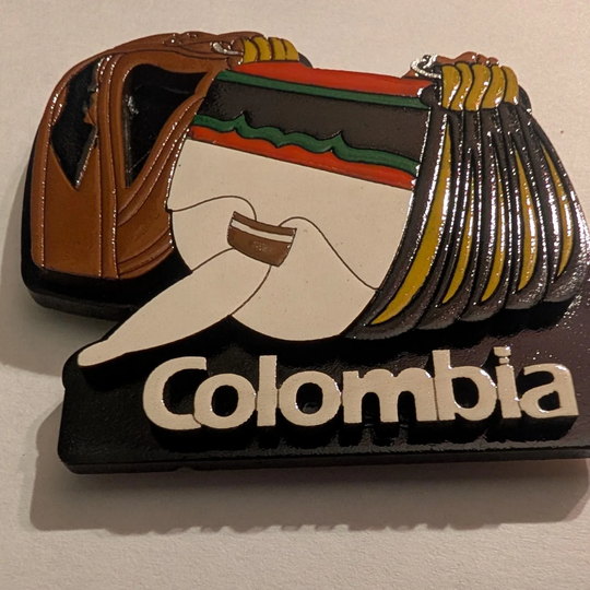 Colombia Hat &amp; Bag Magnet – MDF Fridge Magnet