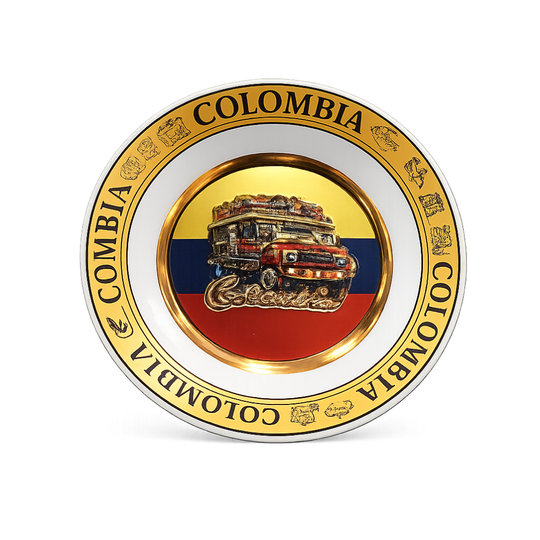 Handmade Colombian Chiva Porcelain Decorative Plate | Cultural Home Decor