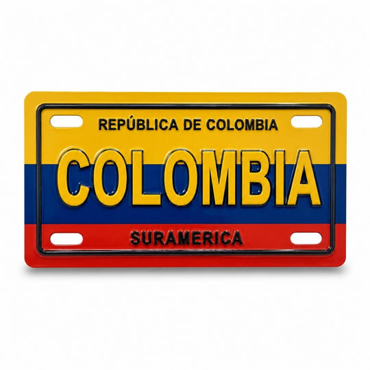 Mini Colombia License Plate Magnet 5×3 cm | República de Colombia Souvenir