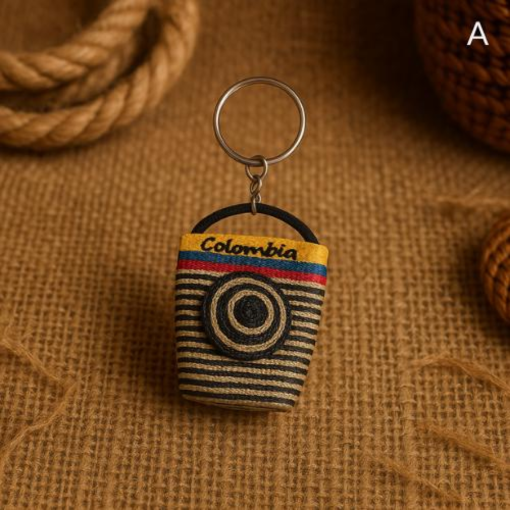 Handmade Colombian Mochila Keychain – Vallenato Bag Charm