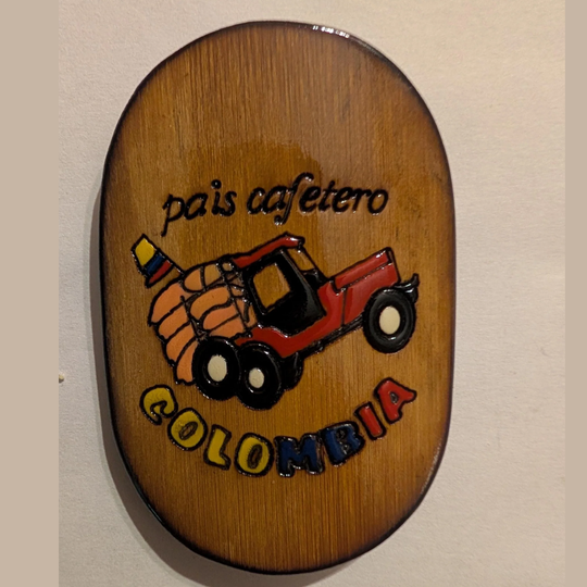 Coconut Shell Colombia Magnet – Handmade Natural Fridge Magnet