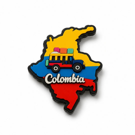 Handmade Colombia Map Fridge Magnet – Colombian Cultural Icon Collection
