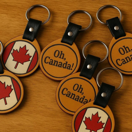 Handmade Leather “Oh Canada” Keychain – Proudly Canadian