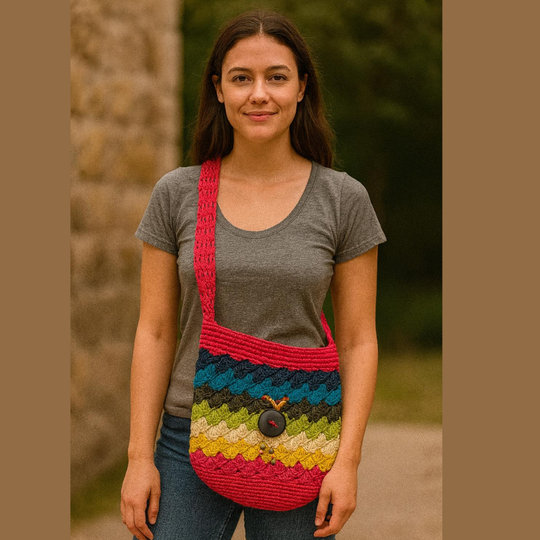 Handmade Colombian Fique Crossbody Bag | Natural Fiber Artisan Shoulder Purse