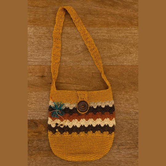Handmade Colombian Fique Crossbody Bag | Natural Fiber Artisan Shoulder Purse