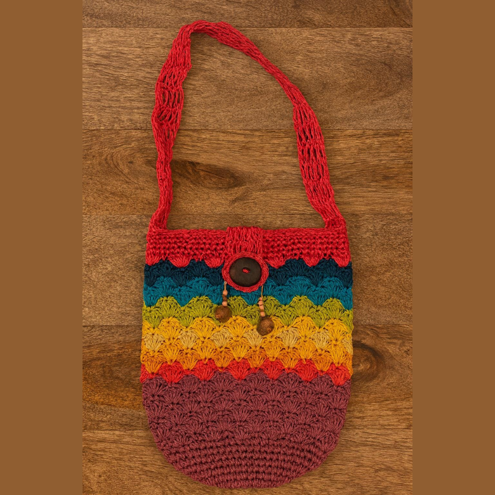 Handmade Colombian Fique Crossbody Bag | Natural Fiber Artisan Shoulder Purse