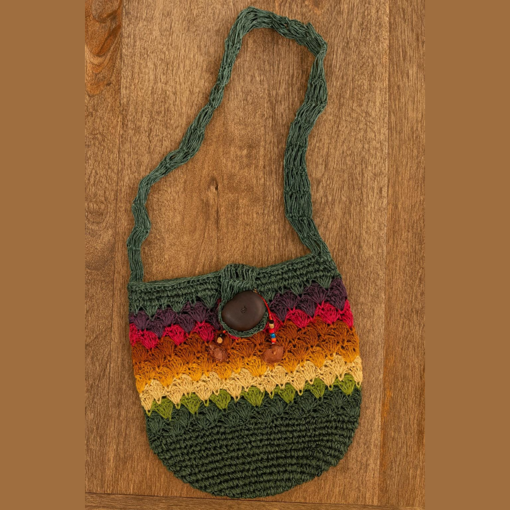 Handmade Colombian Fique Crossbody Bag | Natural Fiber Artisan Shoulder Purse