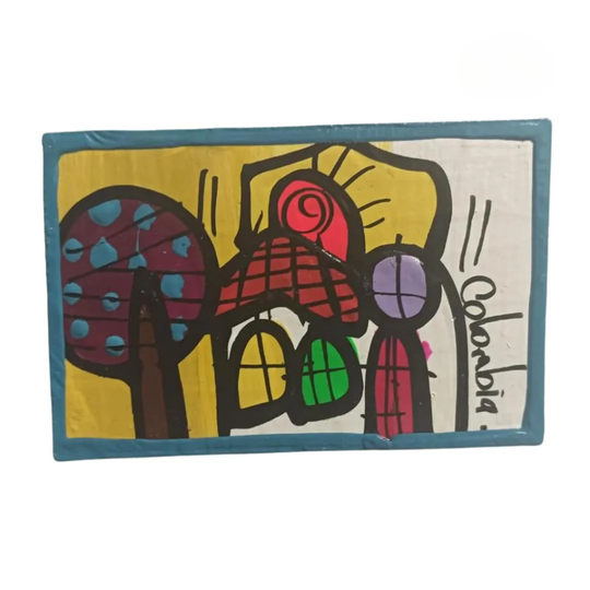 Handmade Colombian Landscape Fridge Magnet – Colorful Art Souvenir