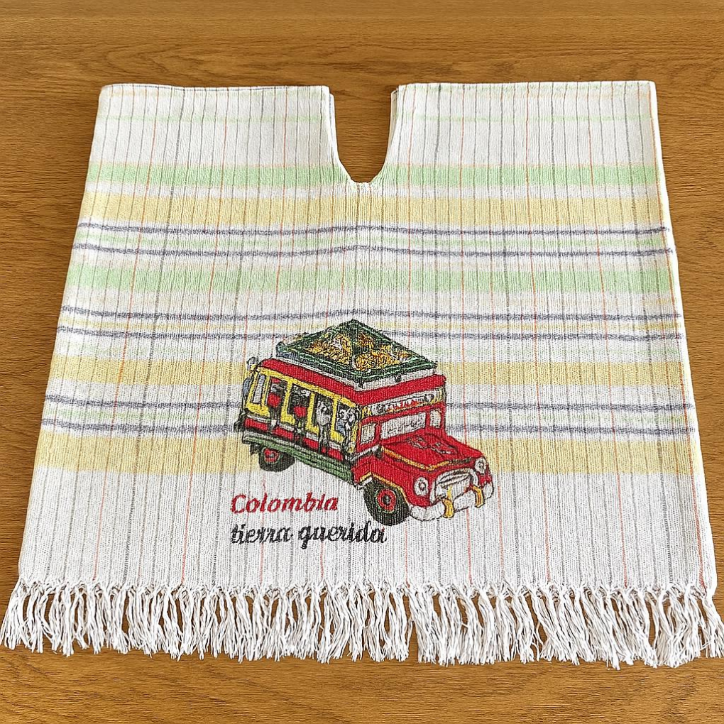 Handmade Colombian Cotton Poncho – Adult Cultural Costume