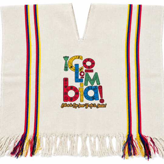 Colombian Traditional Outfit for Kids – Ruana, Sombrero Vueltiao &amp; Carriel Set (Copia)