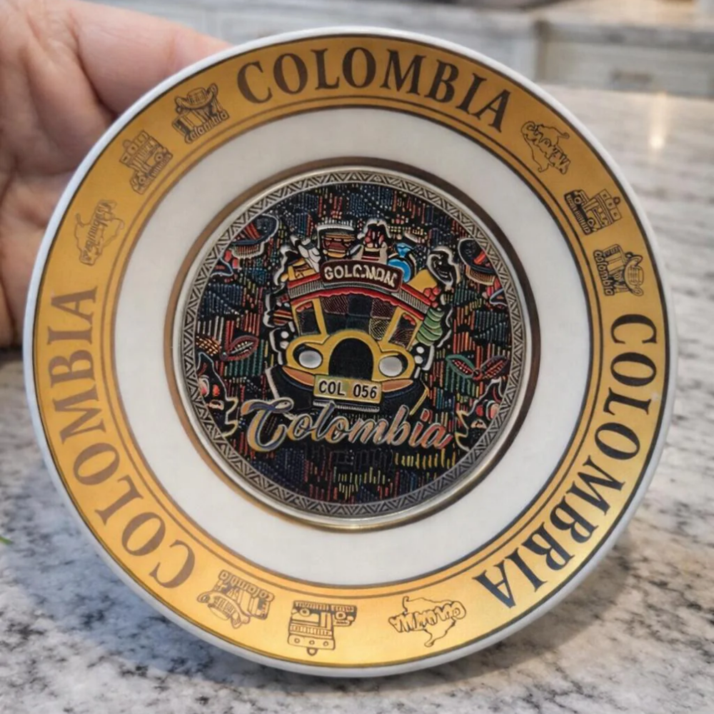 Handmade Colombian Chiva Porcelain Decorative Plate  | Cultural Home Decor