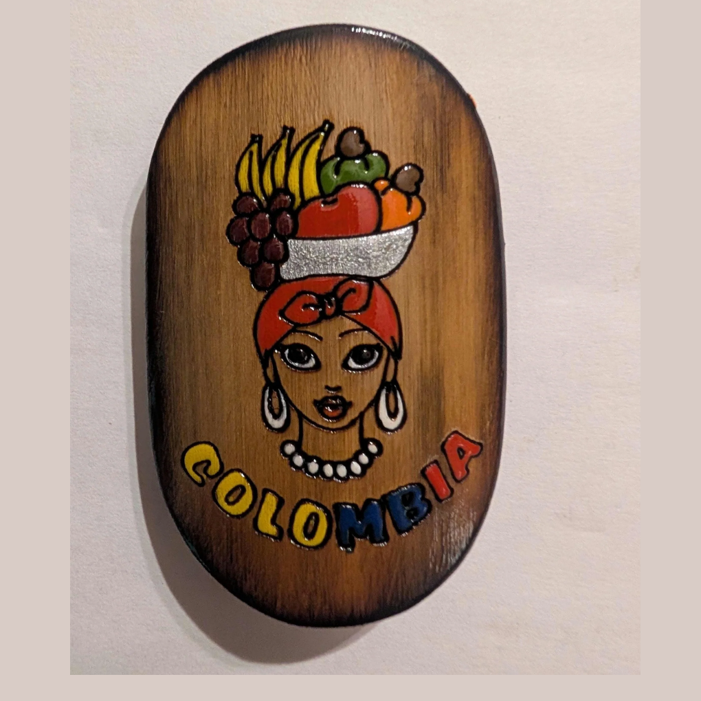 Coconut Shell Colombia Magnet – Handmade Natural Fridge Magnet