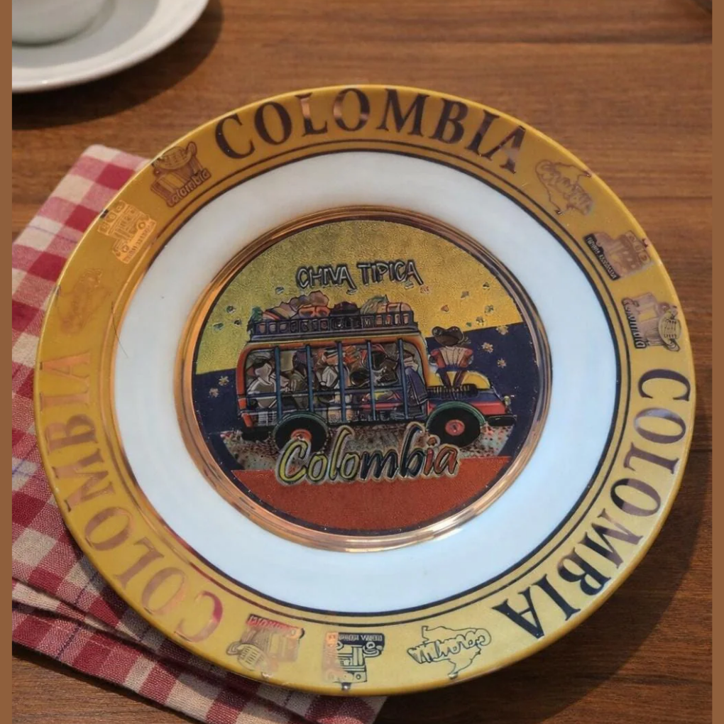 Handmade Colombian Chiva Decorative Plate  | Colorful Cultural Home Decor