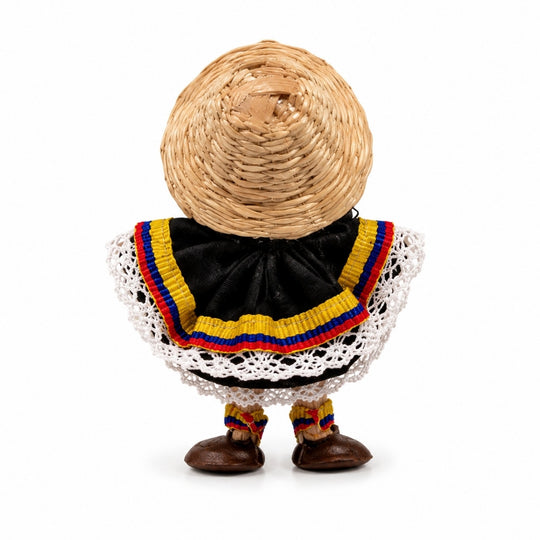 Handmade Colombian Campesina Doll Magnet | Mini Folk Art Fridge Decor Souvenir