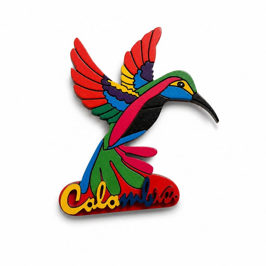 Handmade Colombian Hummingbird Magnet | Colorful Artisan Fridge Decor
