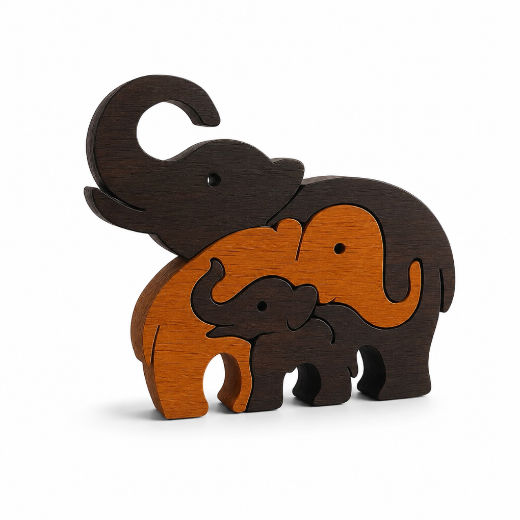 Hand-Painted Wooden Elephant | Colombian Artisan Decor | Colorful Folk Art Figurines