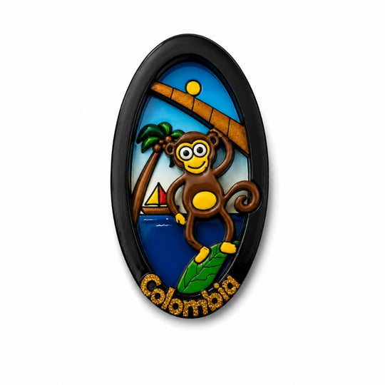 3D Colombian Refrigerator Magnet | Handmade Wood Fridge Decor Co024
