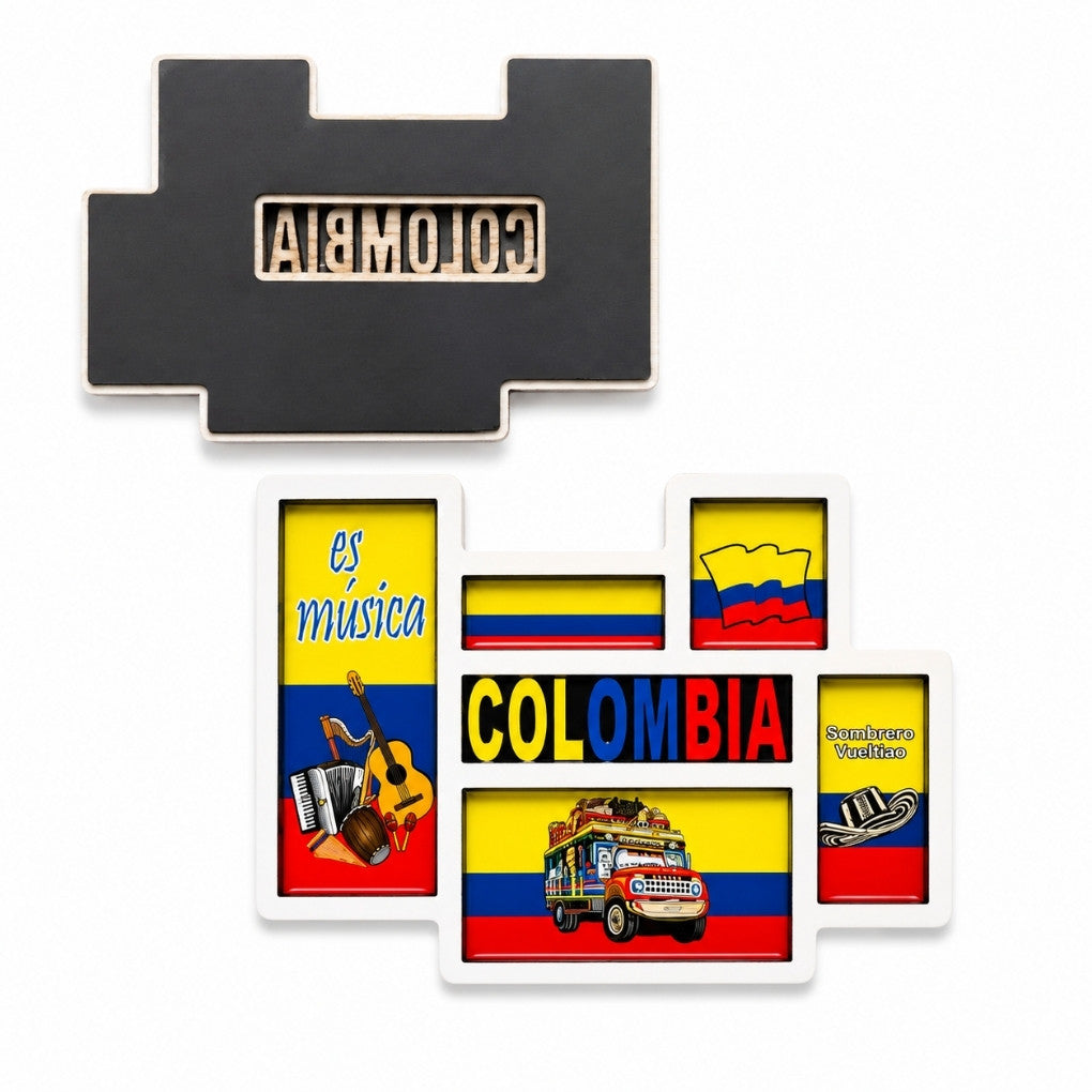 Colombia “Es Música” Fridge Magnet 7×4 cm | Handmade Resin &amp; MDF Magnet