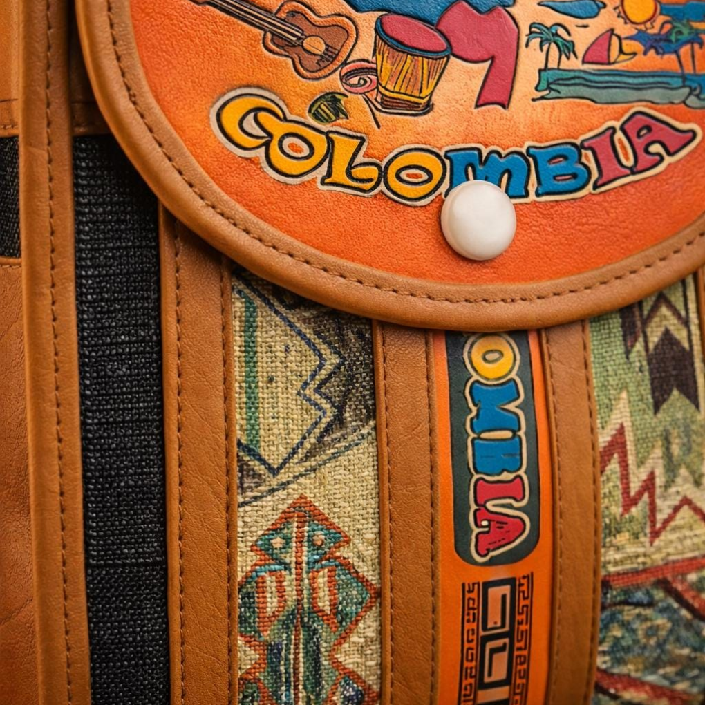 Handmade Colombian Leather Crossbody Bag | Ethnic Jute Purse