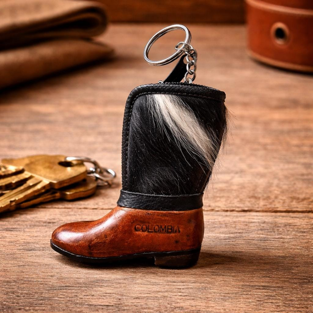 Handmade Leather Saddle Boot Keychain – Equestrian Rodeo Gift