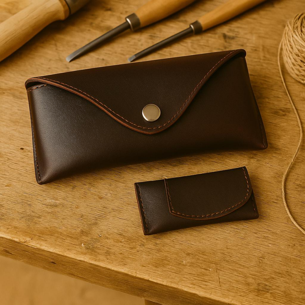 Handmade Leather Glasses Case – Protective Eyewear Pouch