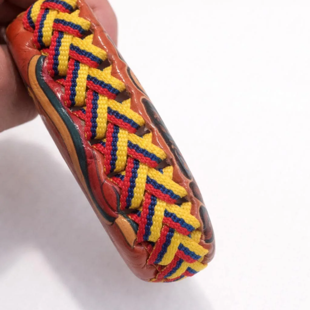 Handmade Colombian Chiva Leather Coin Pouch | Hand-Painted Artisan Wallet Keychain Souvenir