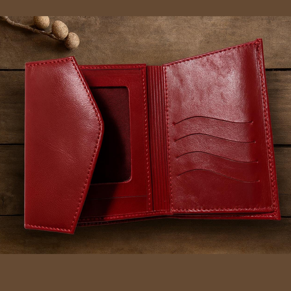 Handmade Colombian Leather Wallet | Artisan Bifold with Snap Closure