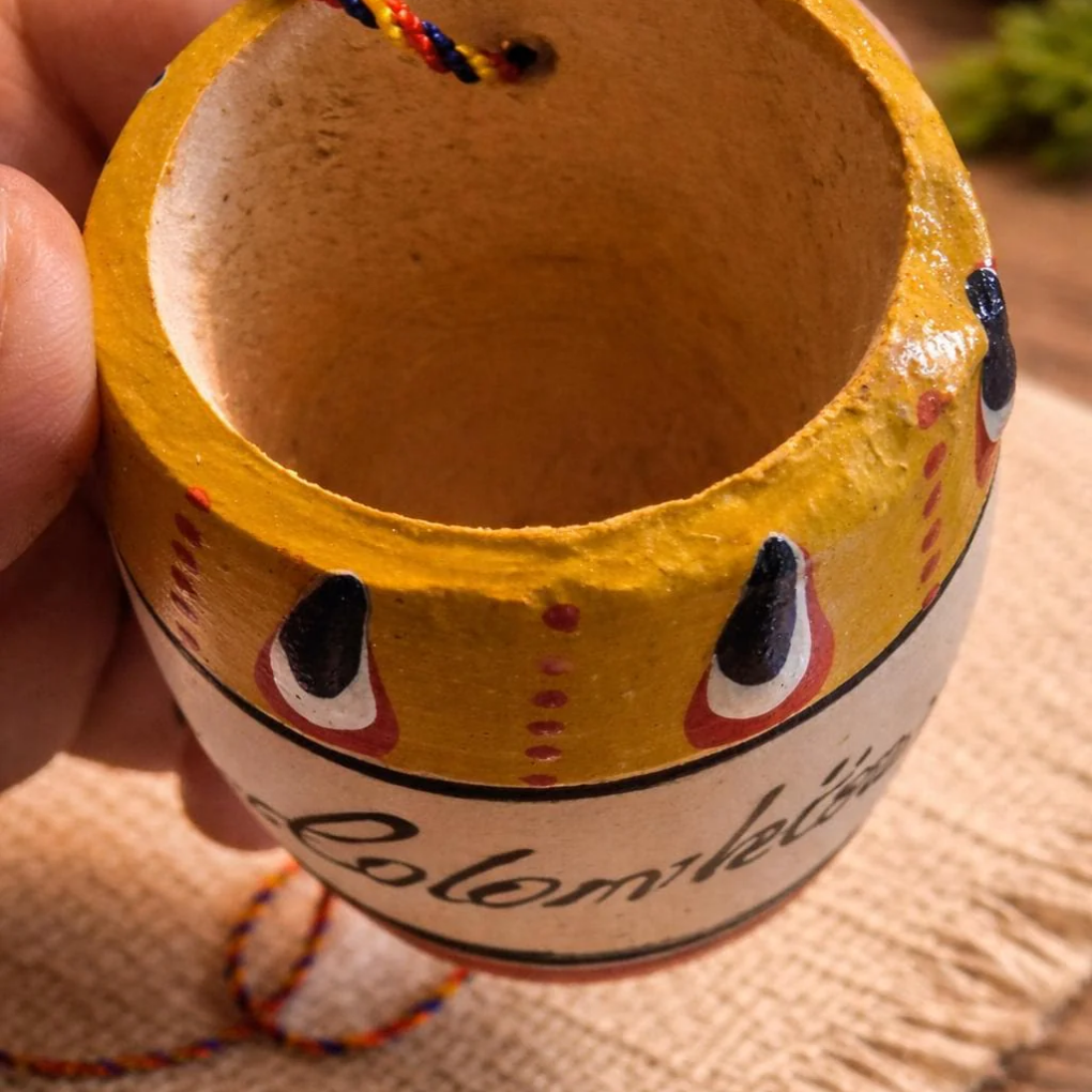 Handmade Colombian Wooden Shot Glass | Hand-Painted Bar Decor