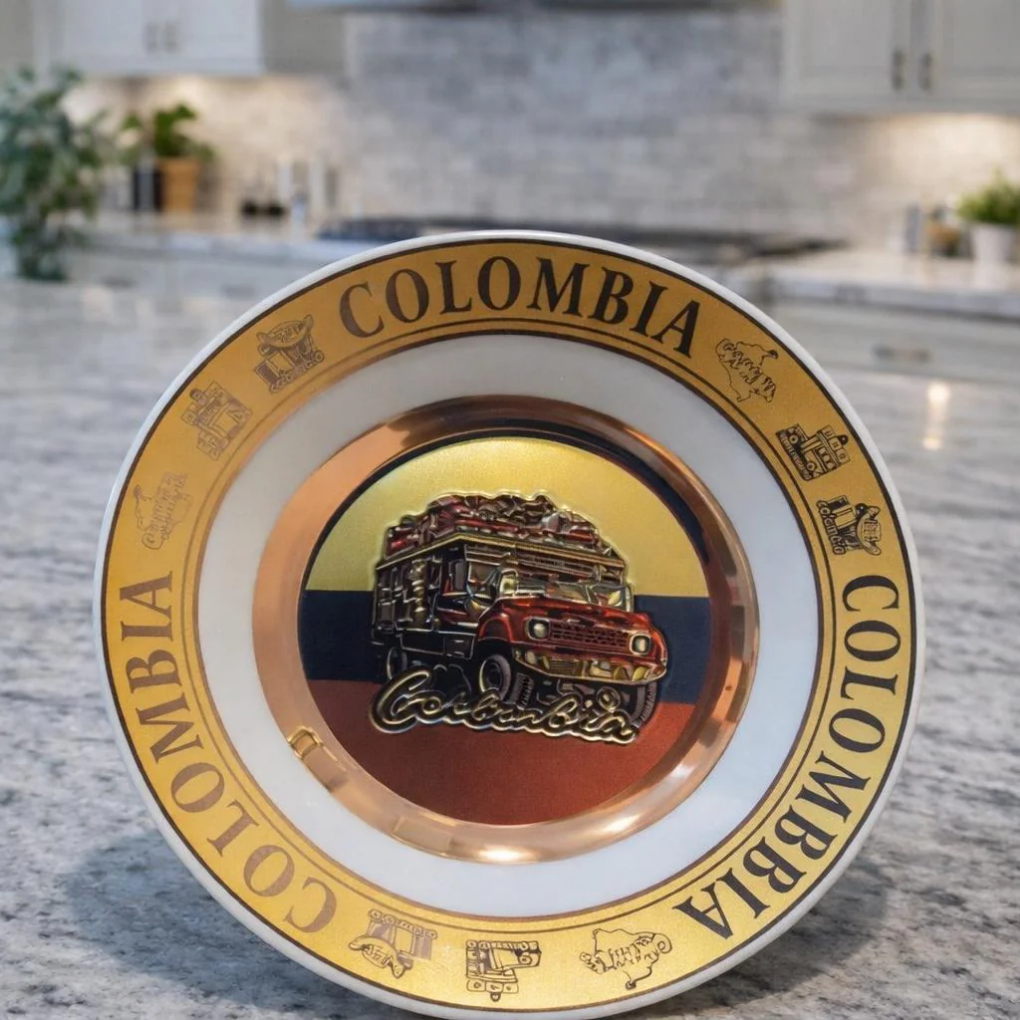 Handmade Colombian Chiva Porcelain Decorative Plate | Cultural Home Decor
