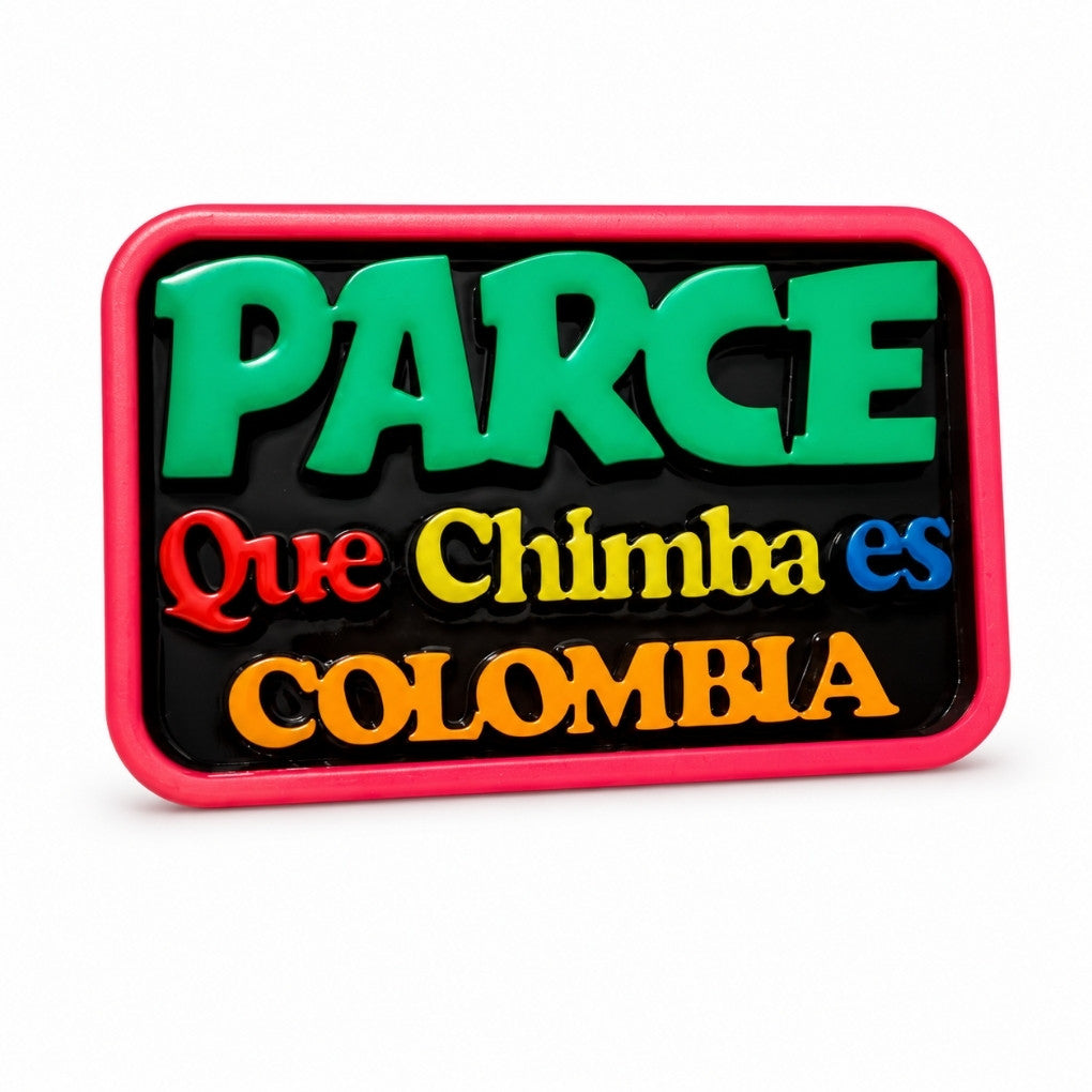 Handmade Colombian Slang Fridge Magnet – Parce &amp; Que Chimba Designs | Colorful MDF Souvenir